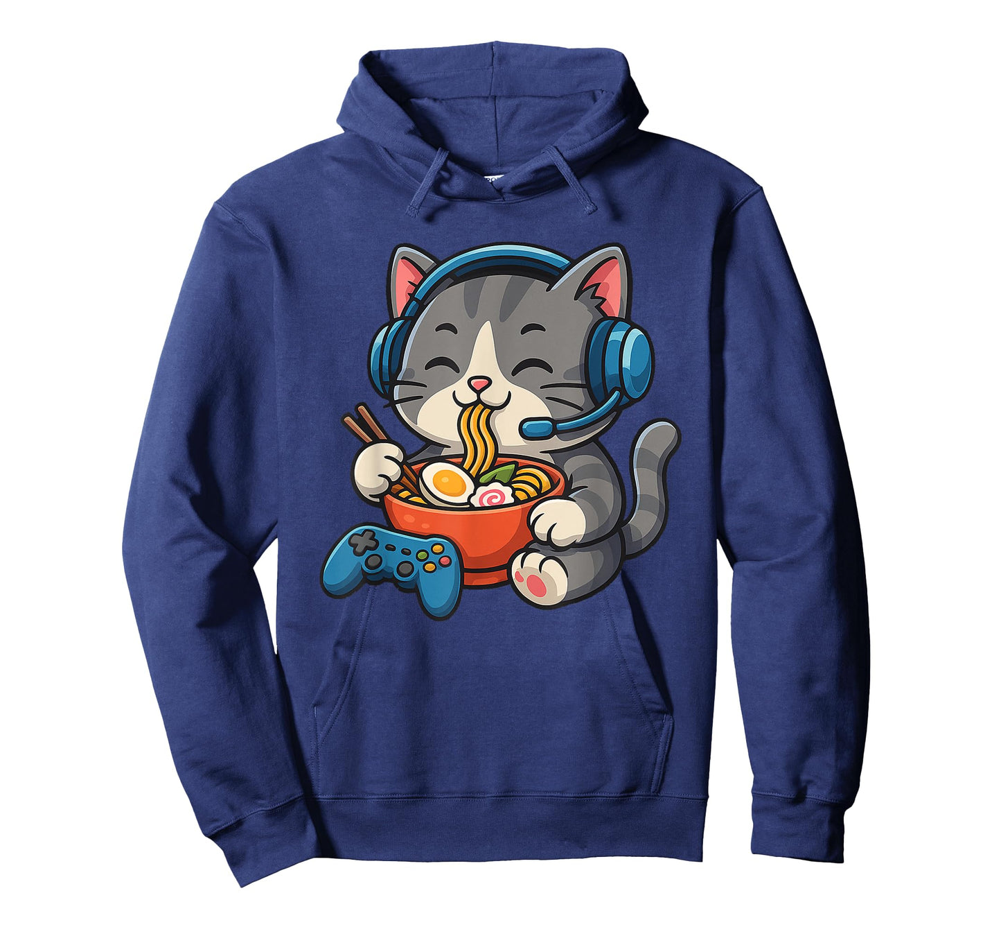 Gamer Cat Eating Ramen - Gaming Lover Console Game Lover T-Shirt