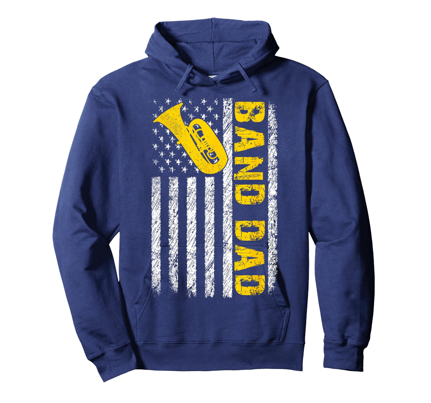 Band Dad Baritone Euphonium Distressed USA Flag Fathers Day T-Shirt
