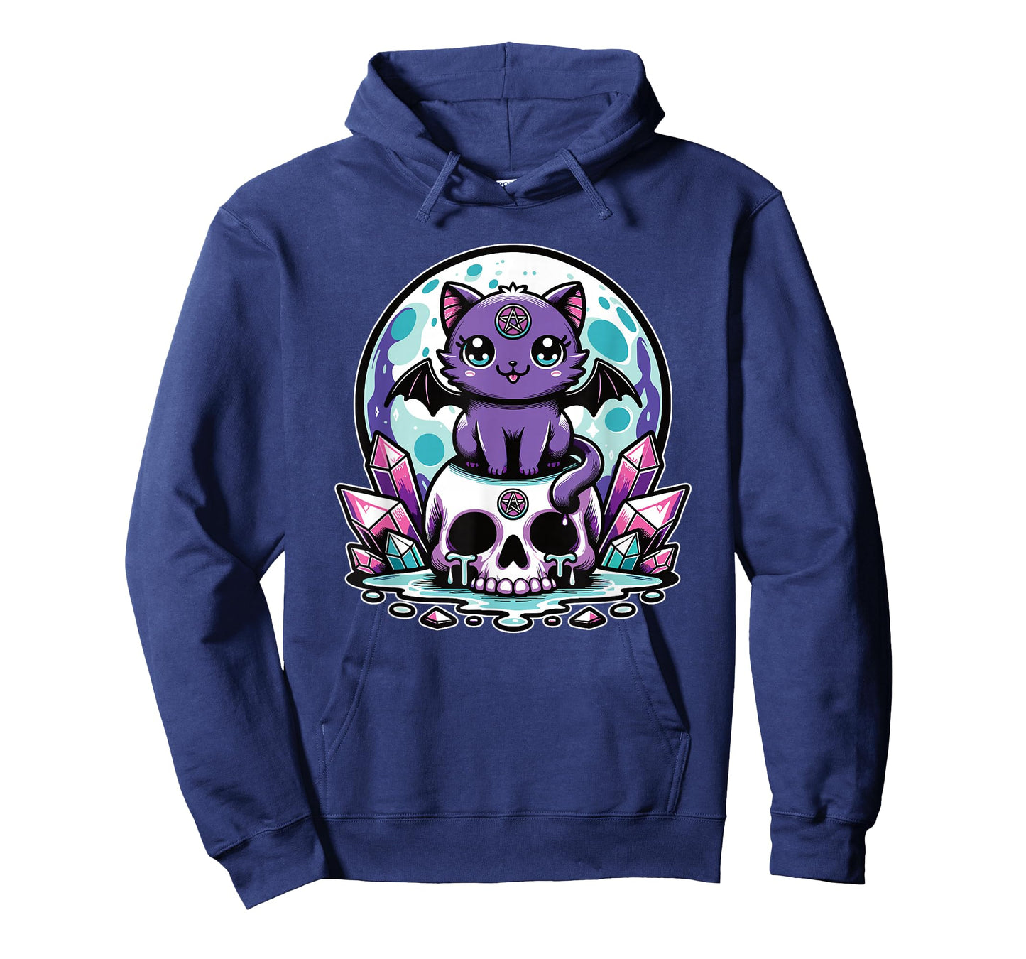 Kawaii Pastel Goth Cute Creepy Cat Bat Skeleton T-Shirt