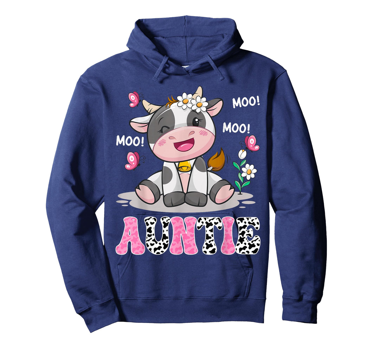 Auntie Cute Cow Moo Moo Farmer Birthday Family Matching T-Shirt
