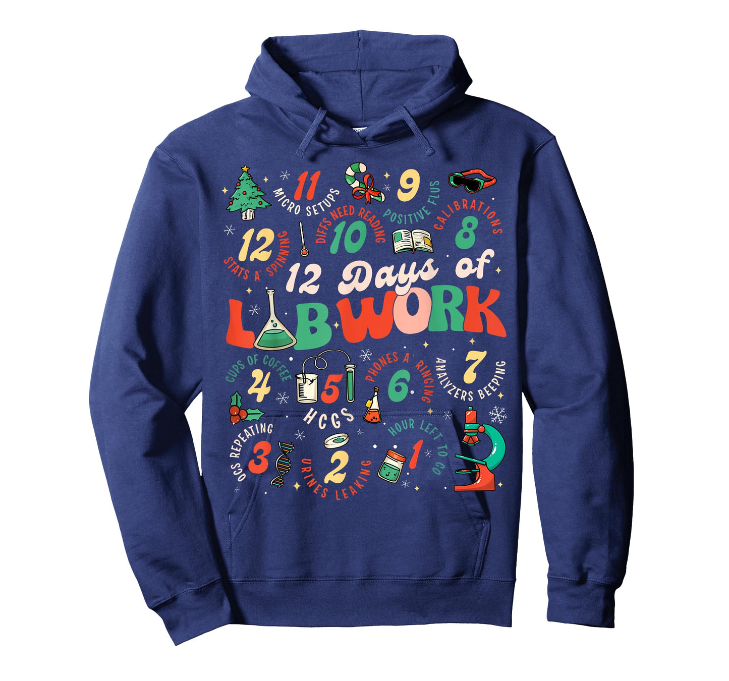 12 Days Of Lab Technician Christmas Funny Medical Laboratory T-Shirt