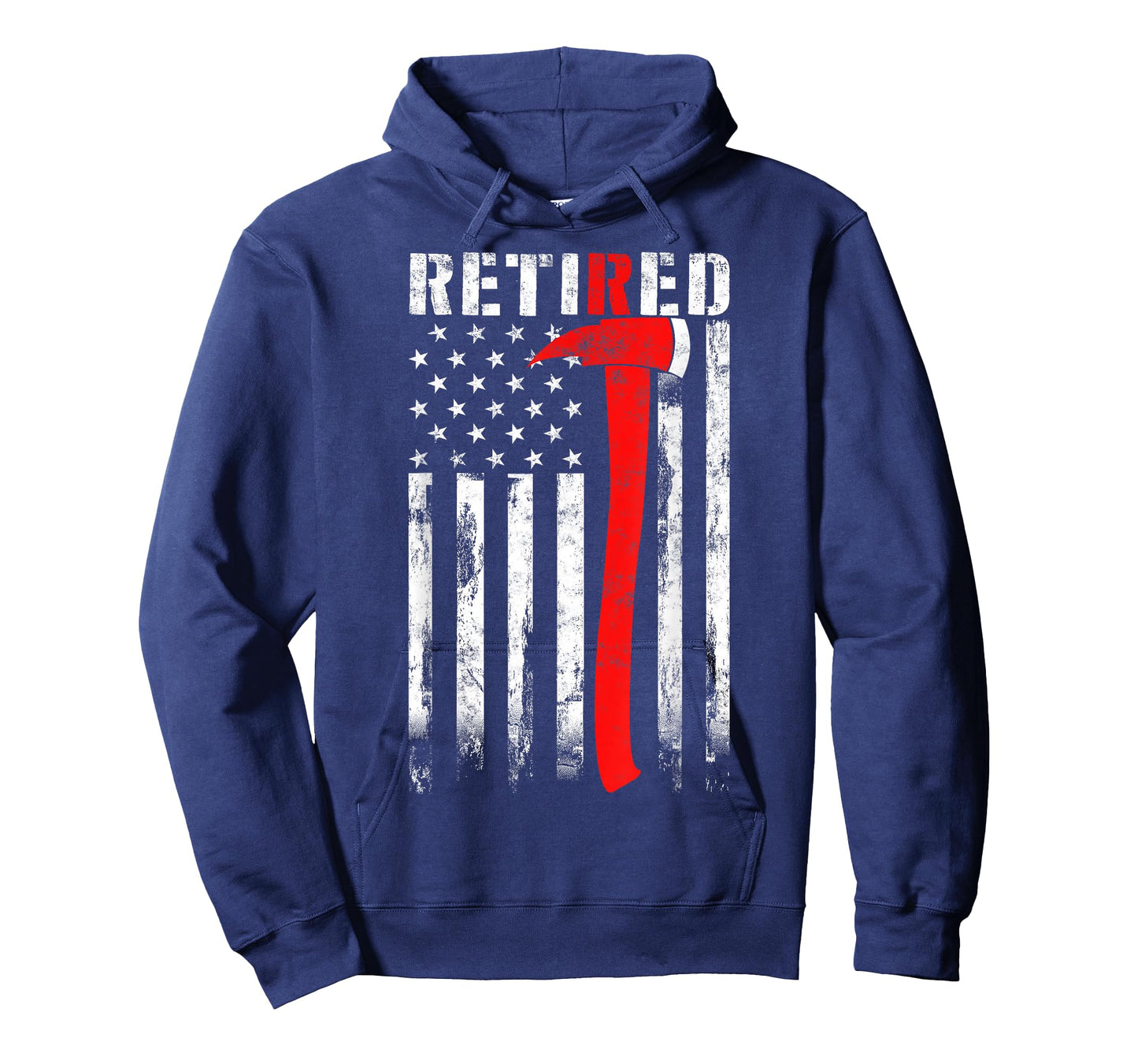 Retired Firefighter Thin Red line Axe American flag Fireman T-Shirt