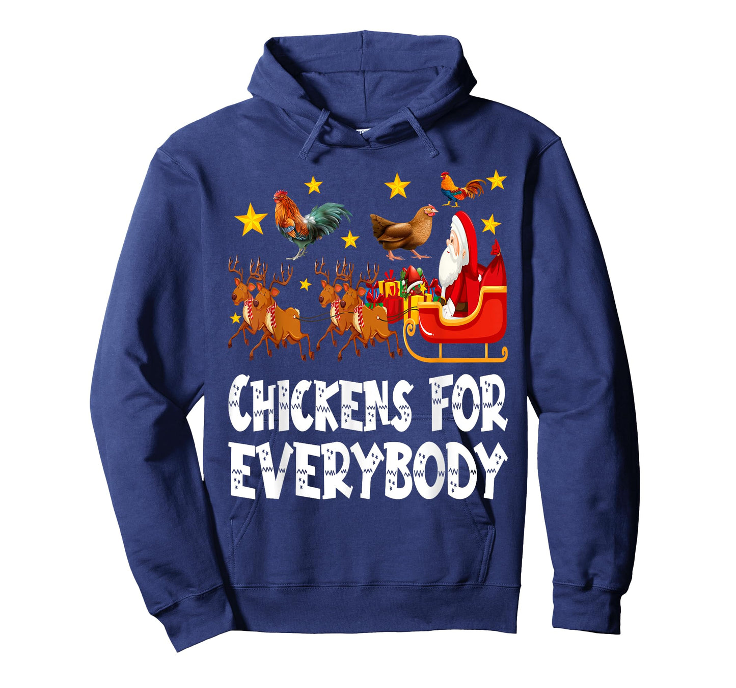 Chickens For Everybody Christmas Chicken Funny Xmas Santa T-Shirt
