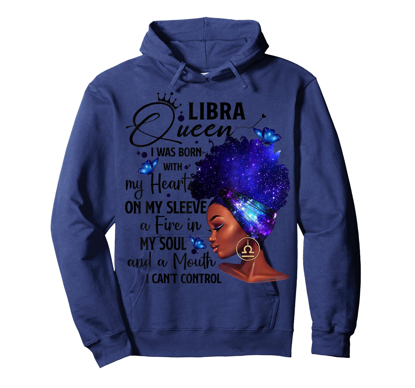 Libra Queen Afro Melanin Girl Birthday Gift for Black Women T-Shirt