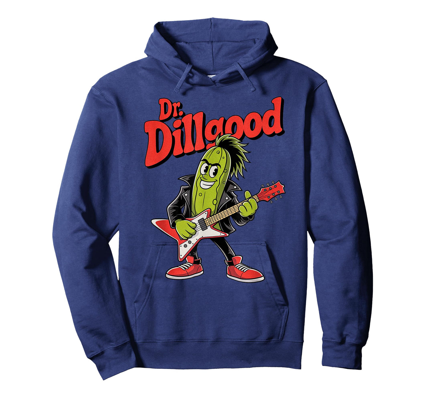 Funny Dill Pickle Rockstar Playing Electric Guitar Musician T-Shirt