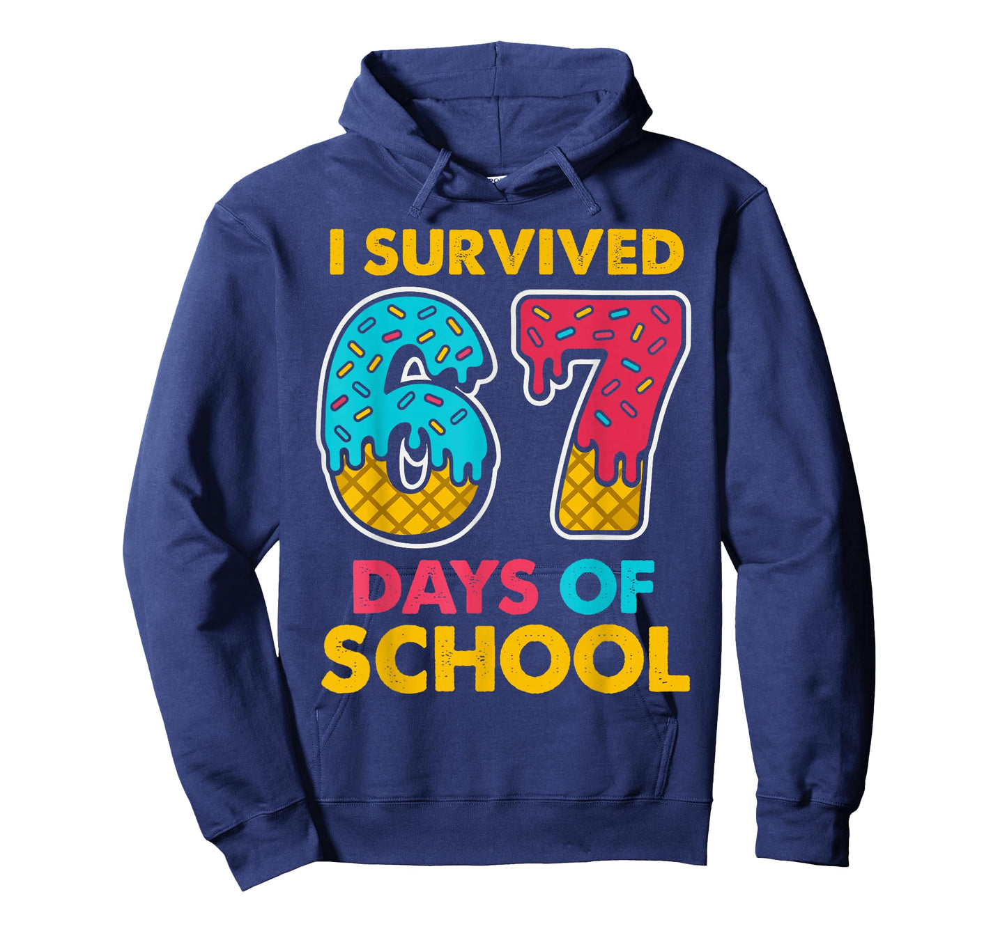 I Survived 67 Days of School Ice Cream Drip Six Seven Meme T-Shirt