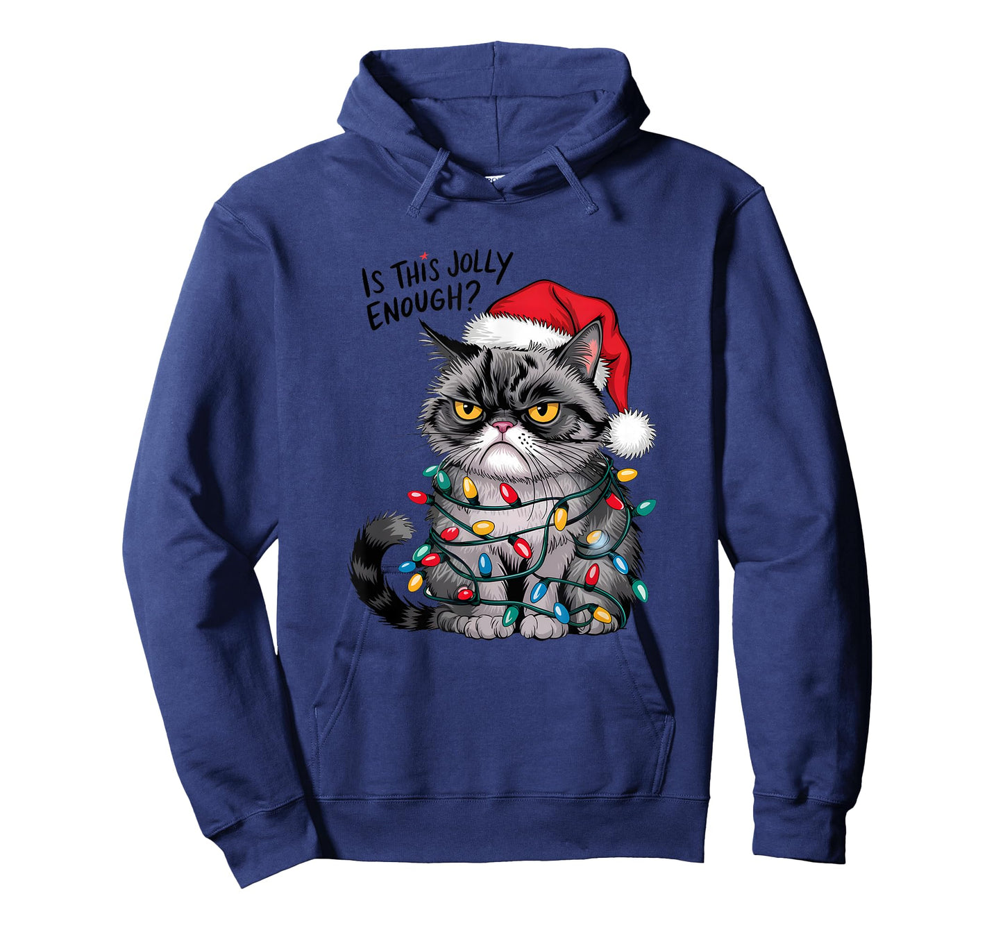 Grumpy Christmas Cat Jolly Enough Funny Holiday T-Shirt