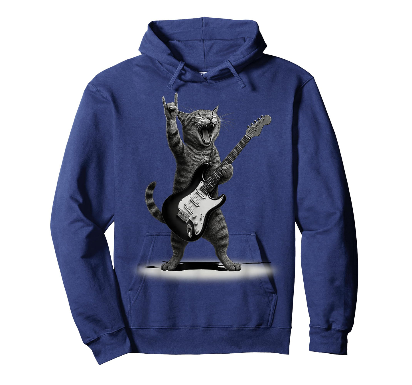 Cat Playing Guitar Rock Star Rock and Roll Men Women Kids T-Shirt