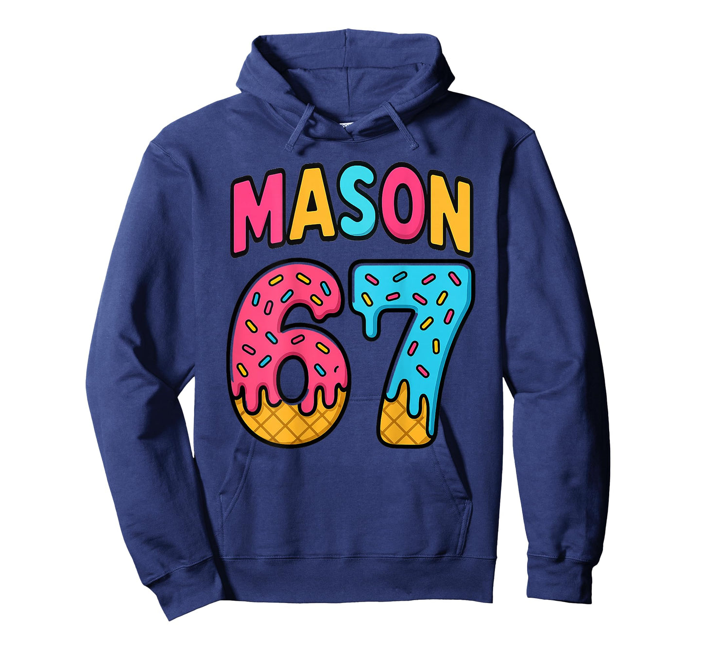 Mason 67 Ice Cream Meme Funny Six Seven (On Back) T-Shirt