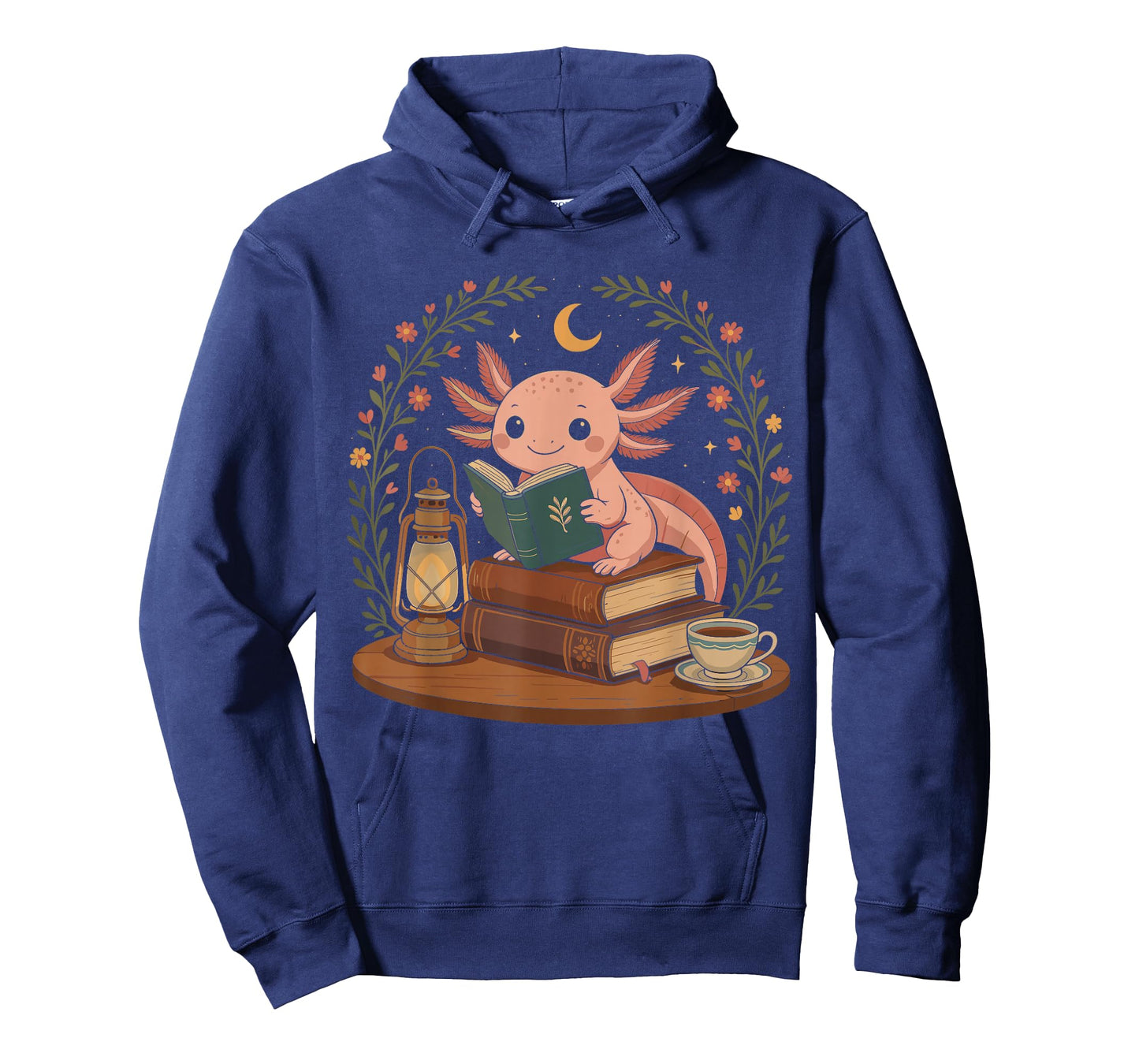 Cute Axolotl Reading Books Cozy Bookworm T-Shirt