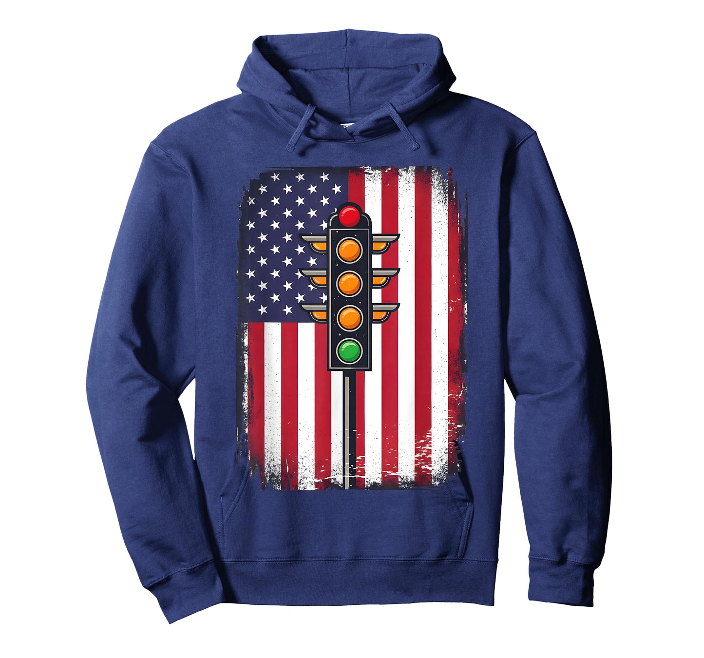 Drag Racing Retro Vintage American Flag Funny Drag Race Men T-Shirt