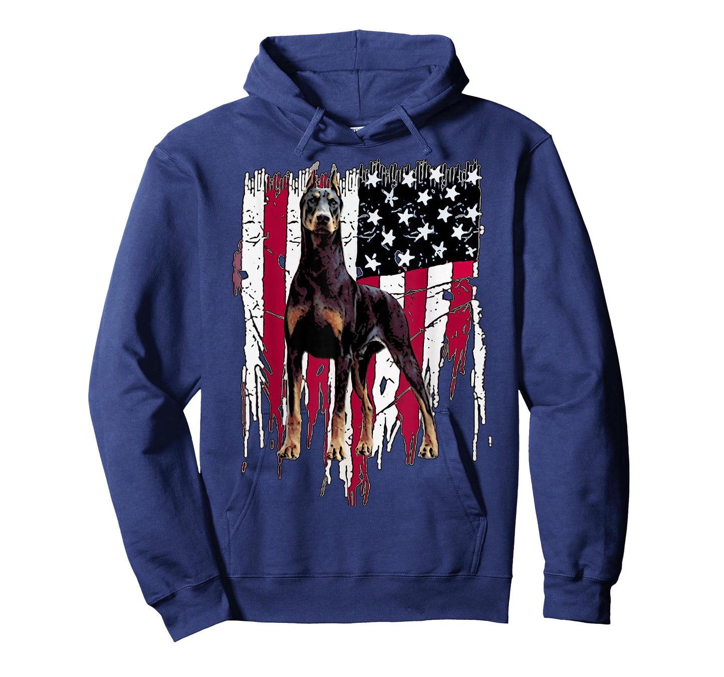 Doberman Pinscher American Flag USA Awesome T-Shirt Small