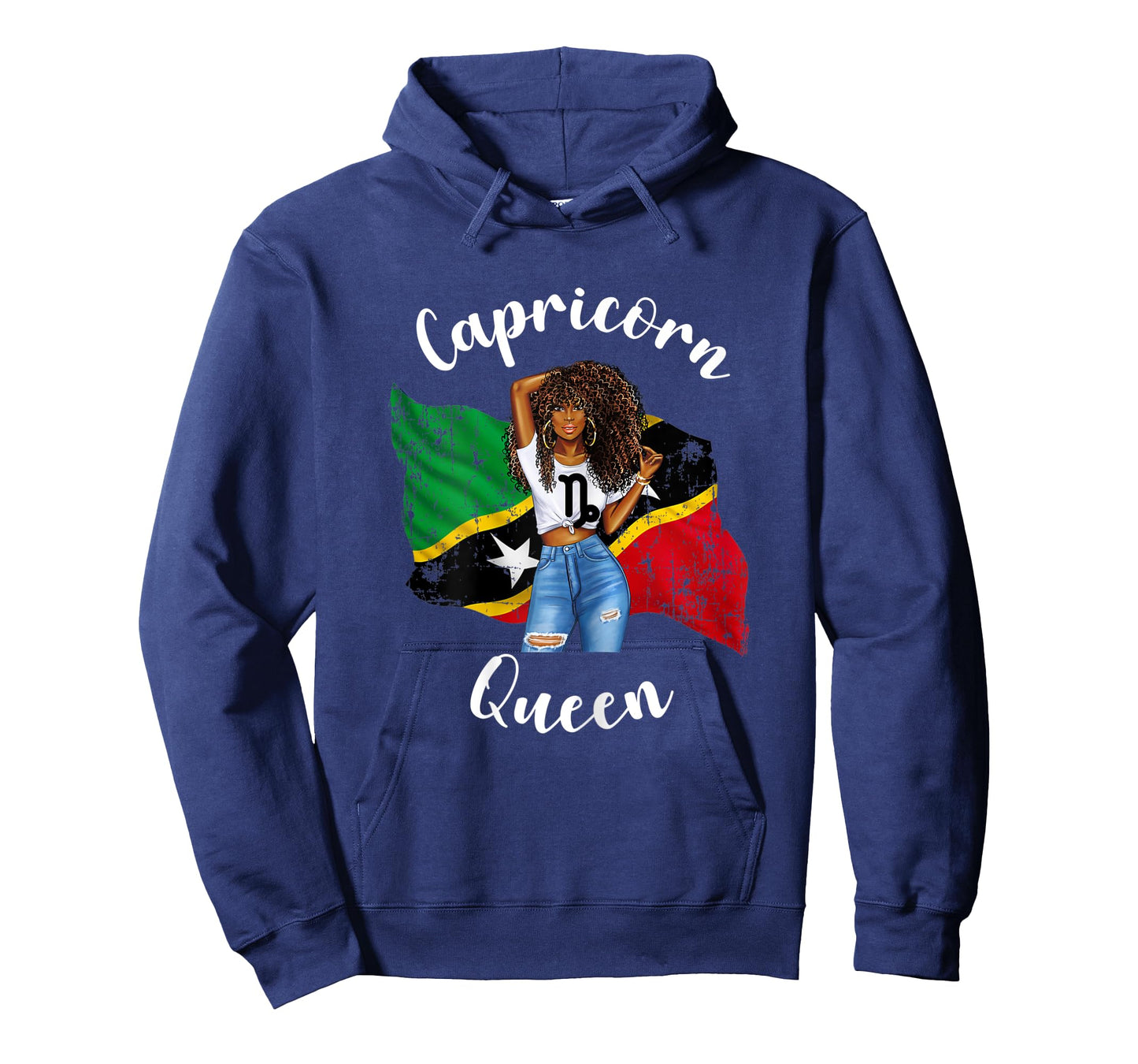 Womens St Kitts Queen Capricorn Birthday Zodiac Astrology January T-Shirt