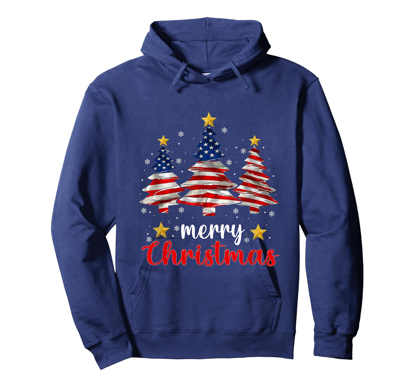 Merry Christmas Tree American Flag Funny US Flag Xmas Pajama T-Shirt