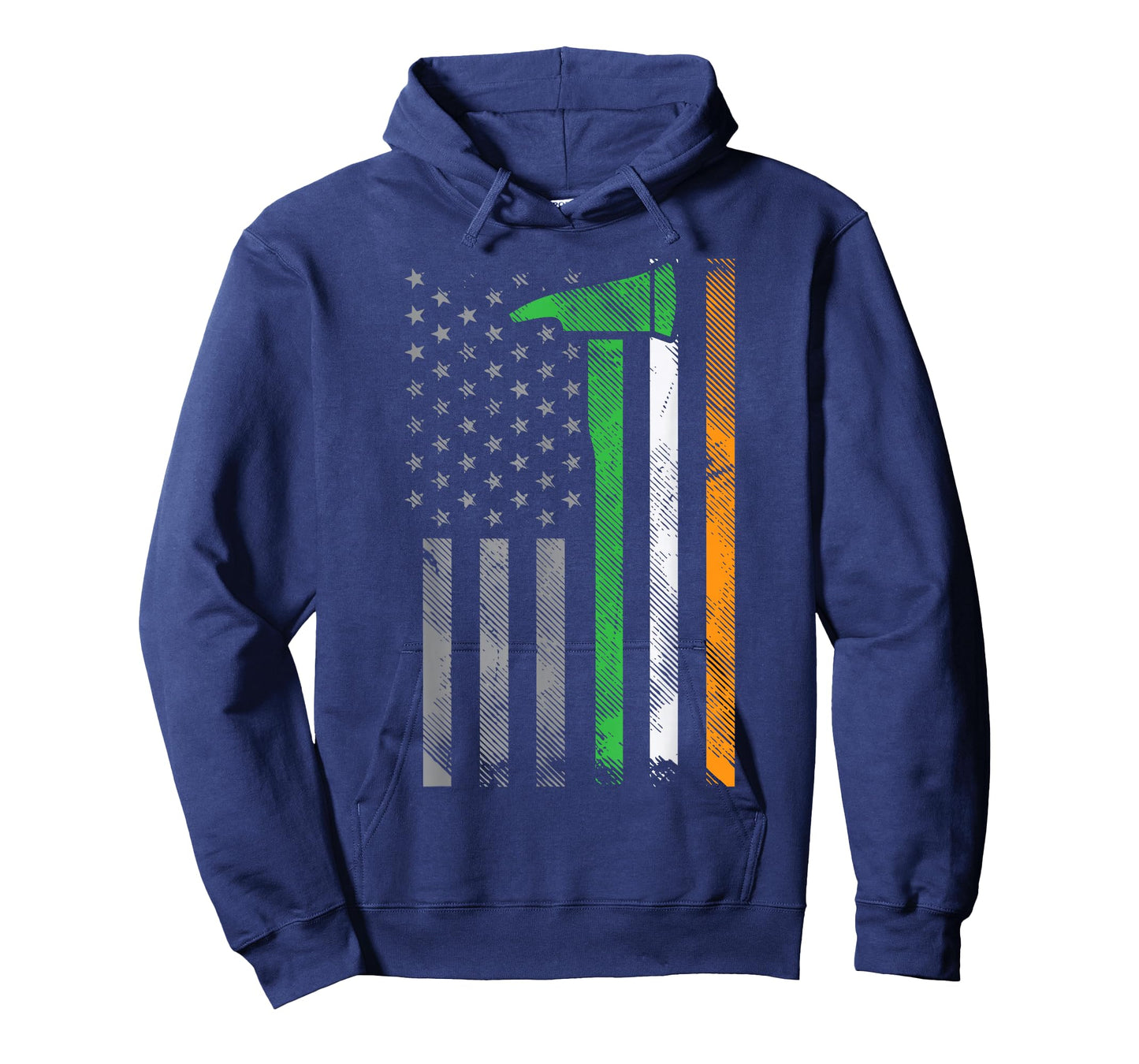 Irish American US Flag Firefighter Axe Fire St Patricks Day T-Shirt