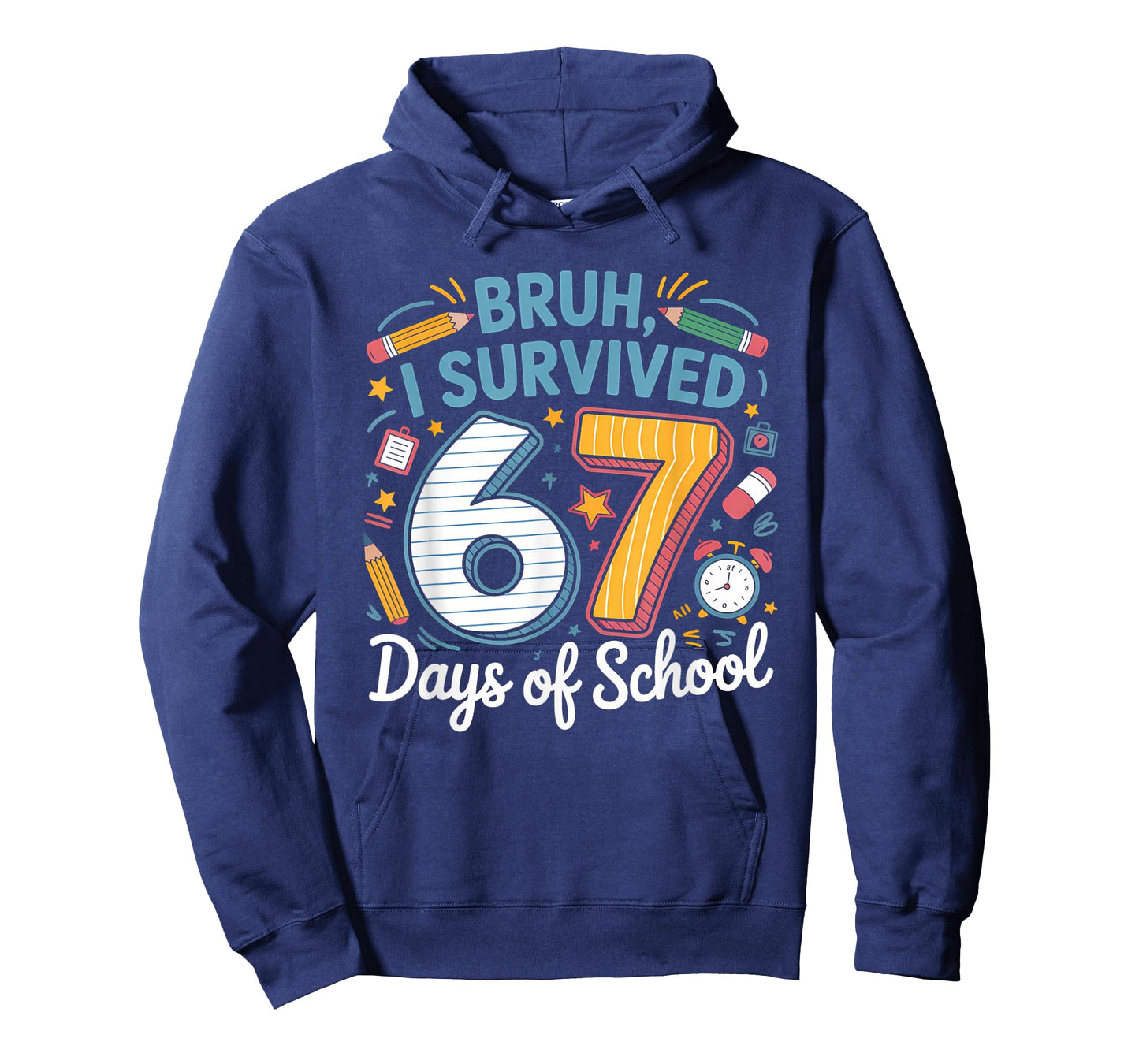 Bruh I Survived 67 Days of School Six Seven Kids Teacher T-Shirt