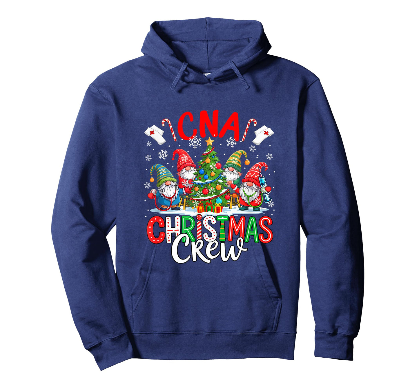 CNA Christmas Crew Group Gnomes Nurses Decorating Xmas Tree T-Shirt