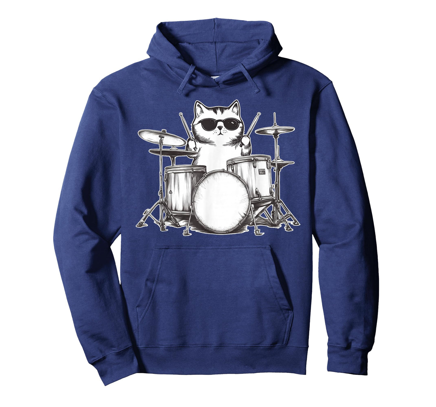 Rock & Roll Music Band Drummer Rock Star Cat Playing Drum T-Shirt