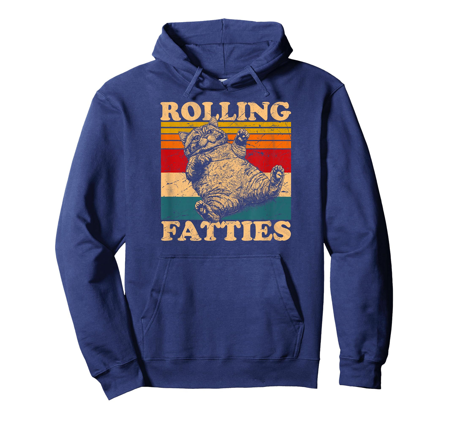 Rolling Fatties cat funny cute cat lover Kitten Owner retro T-Shirt for Men Women