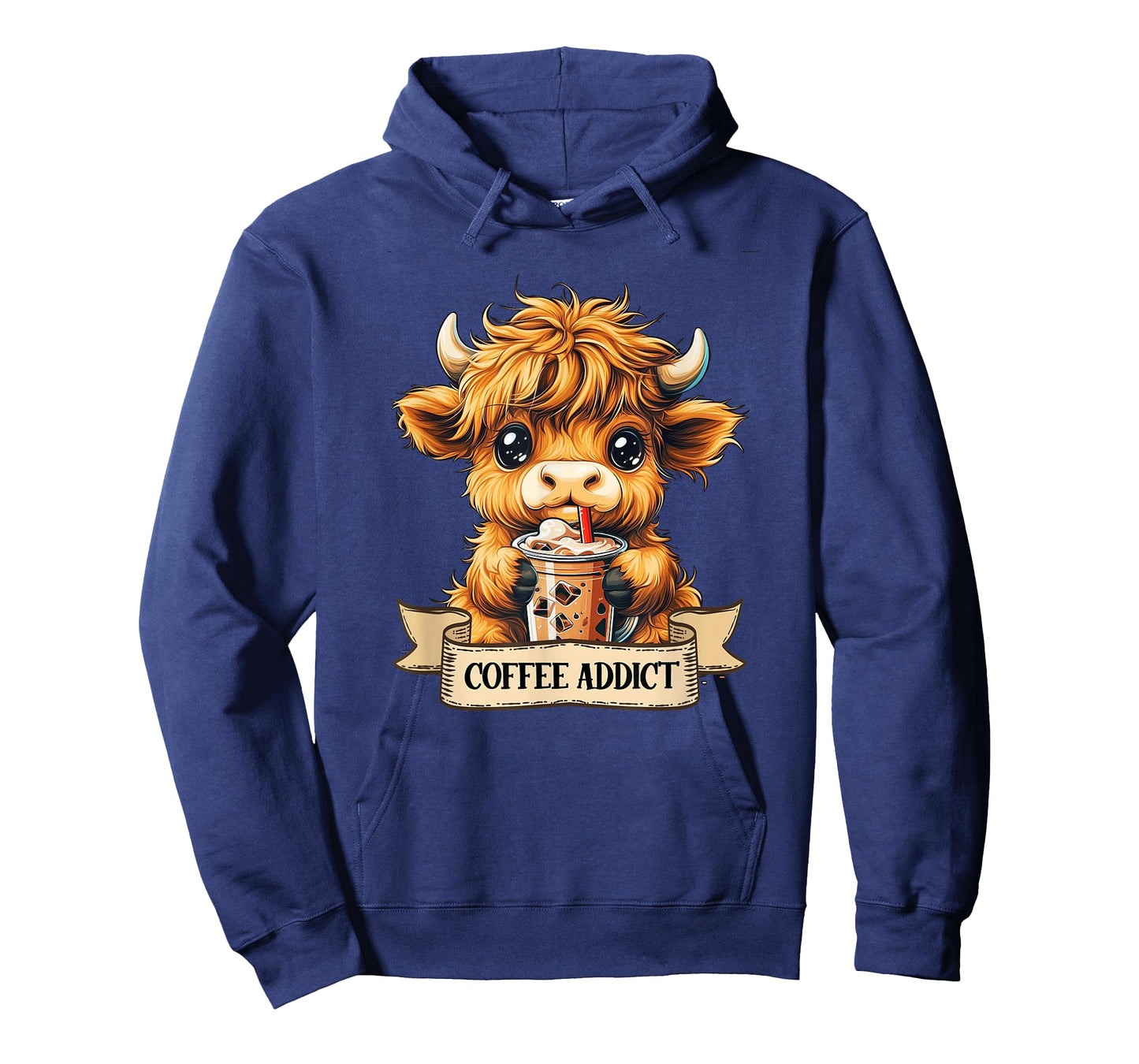 Cute Highland Cow Coffee Addict Funny Drink Coffee Cowgirl T-Shirt