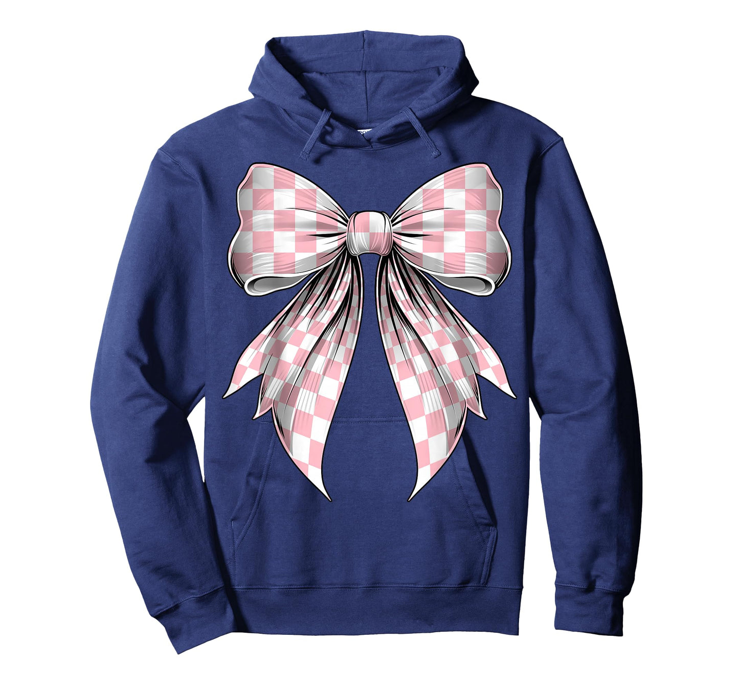 Coquette Bow Danish Pastel Pink Checked Pattern Girls Women T-Shirt
