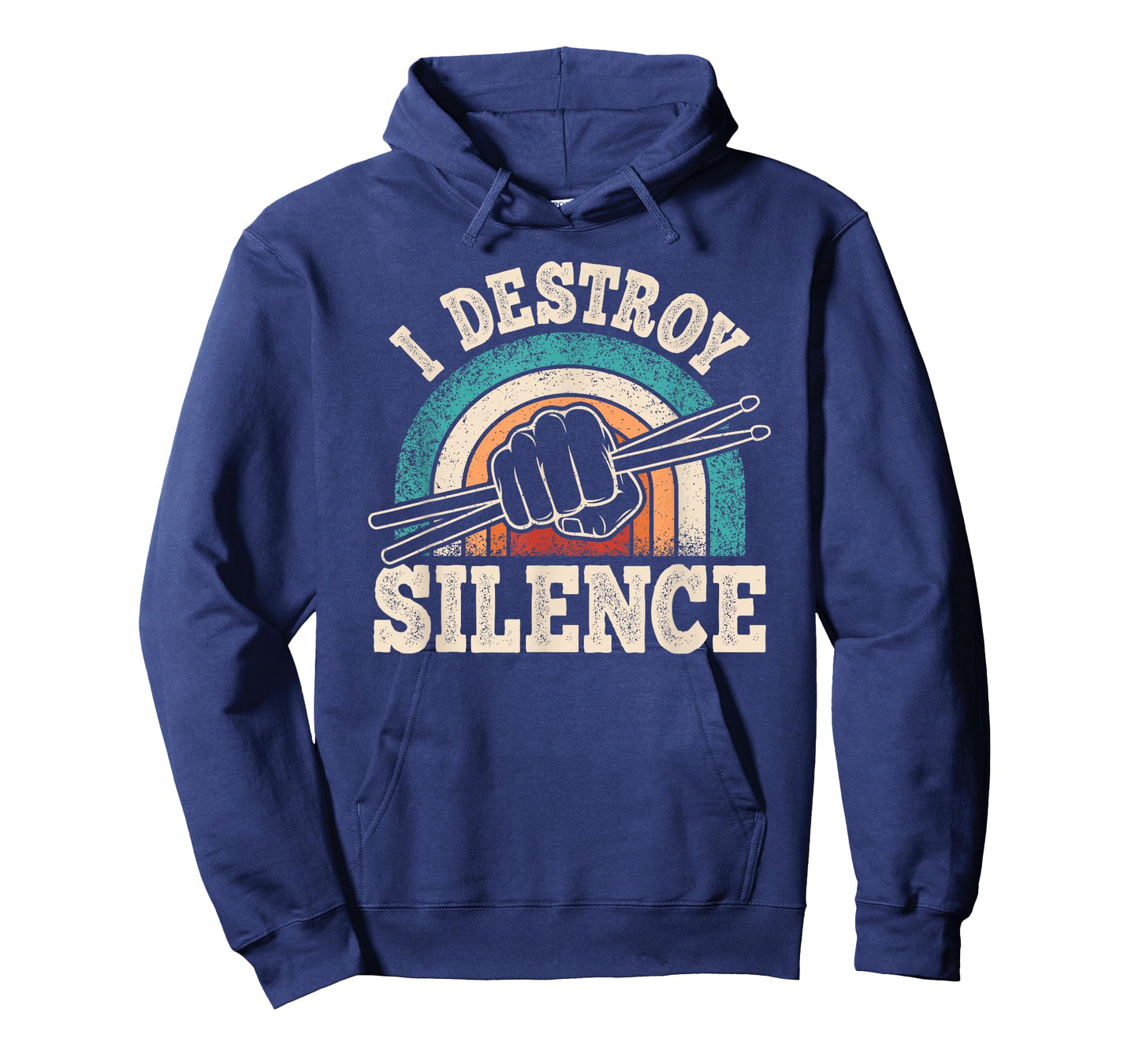 I Destroy Silence Retro Drummer Funny Drumming Lover Drum T-Shirt