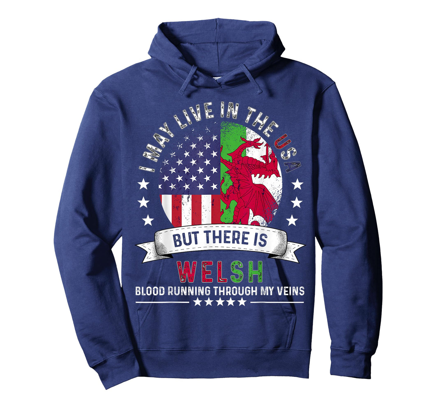 American Welsh Home in US Patriot American Wales Flag T-Shirt
