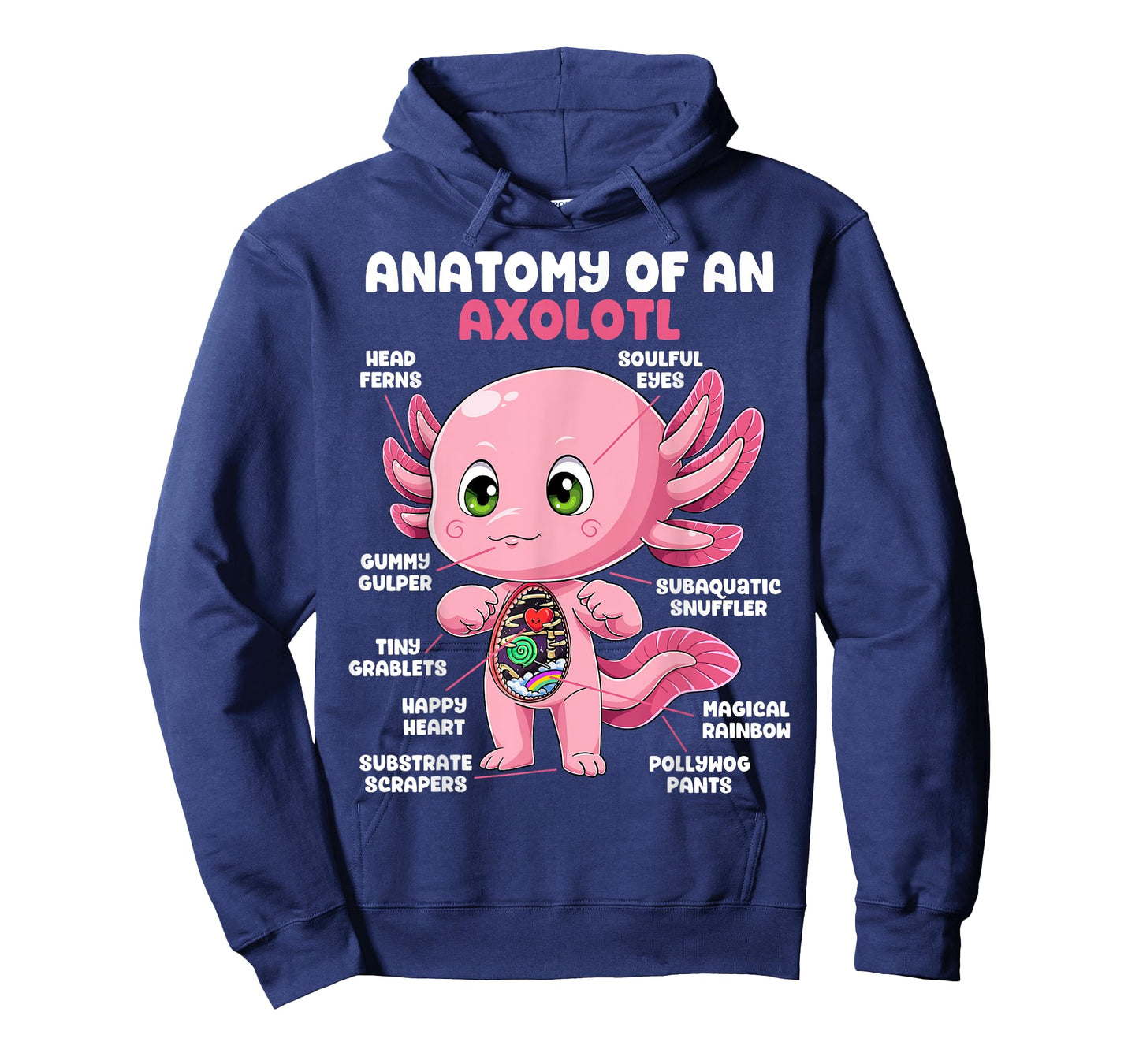 Axolotl Anatomy Shirt Anatomy of an Axolotl Biology Science T-Shirt