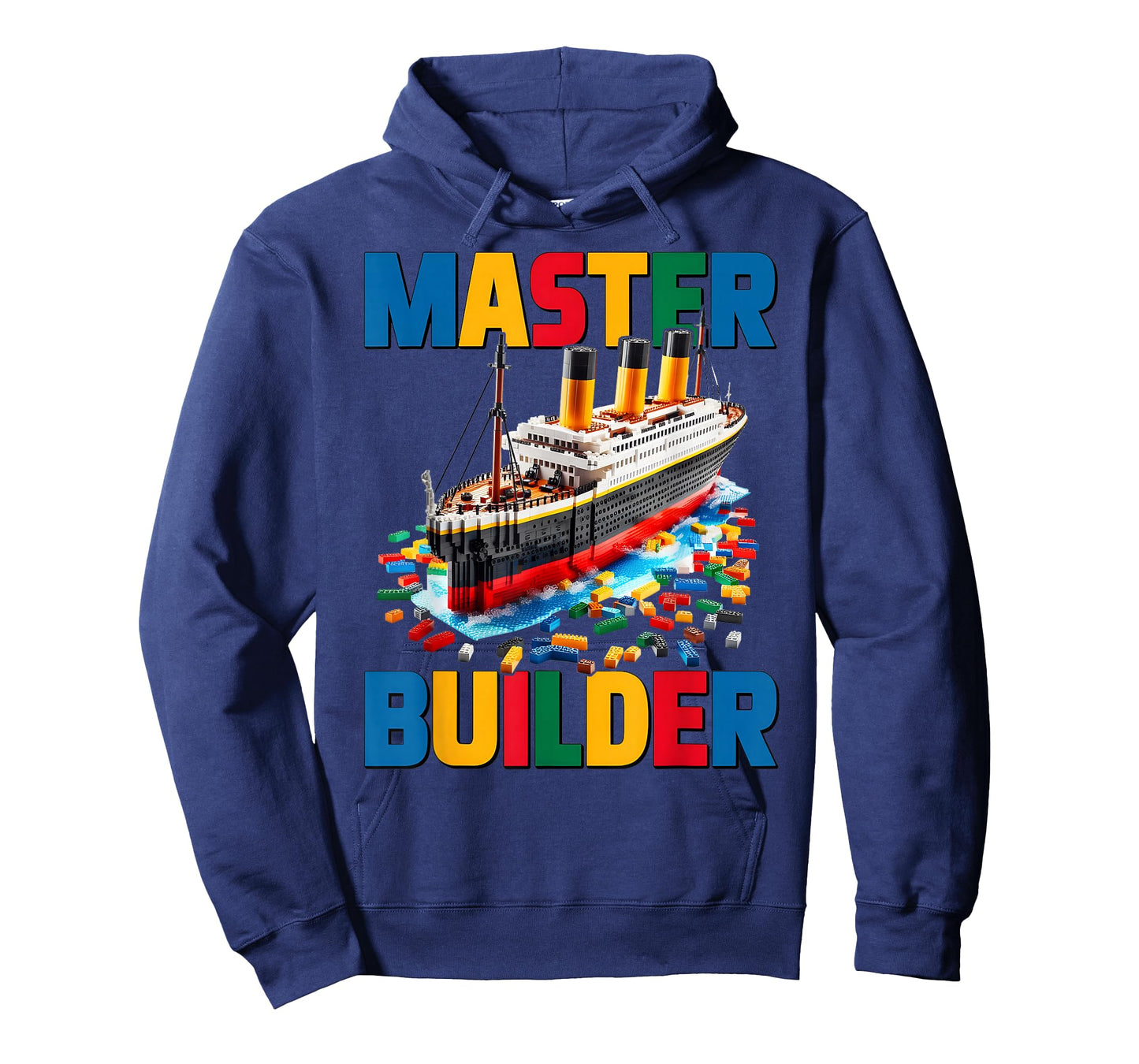 Master Builder Ship Kids Boys Toy Building Blocks Brick Fun T-Shirt