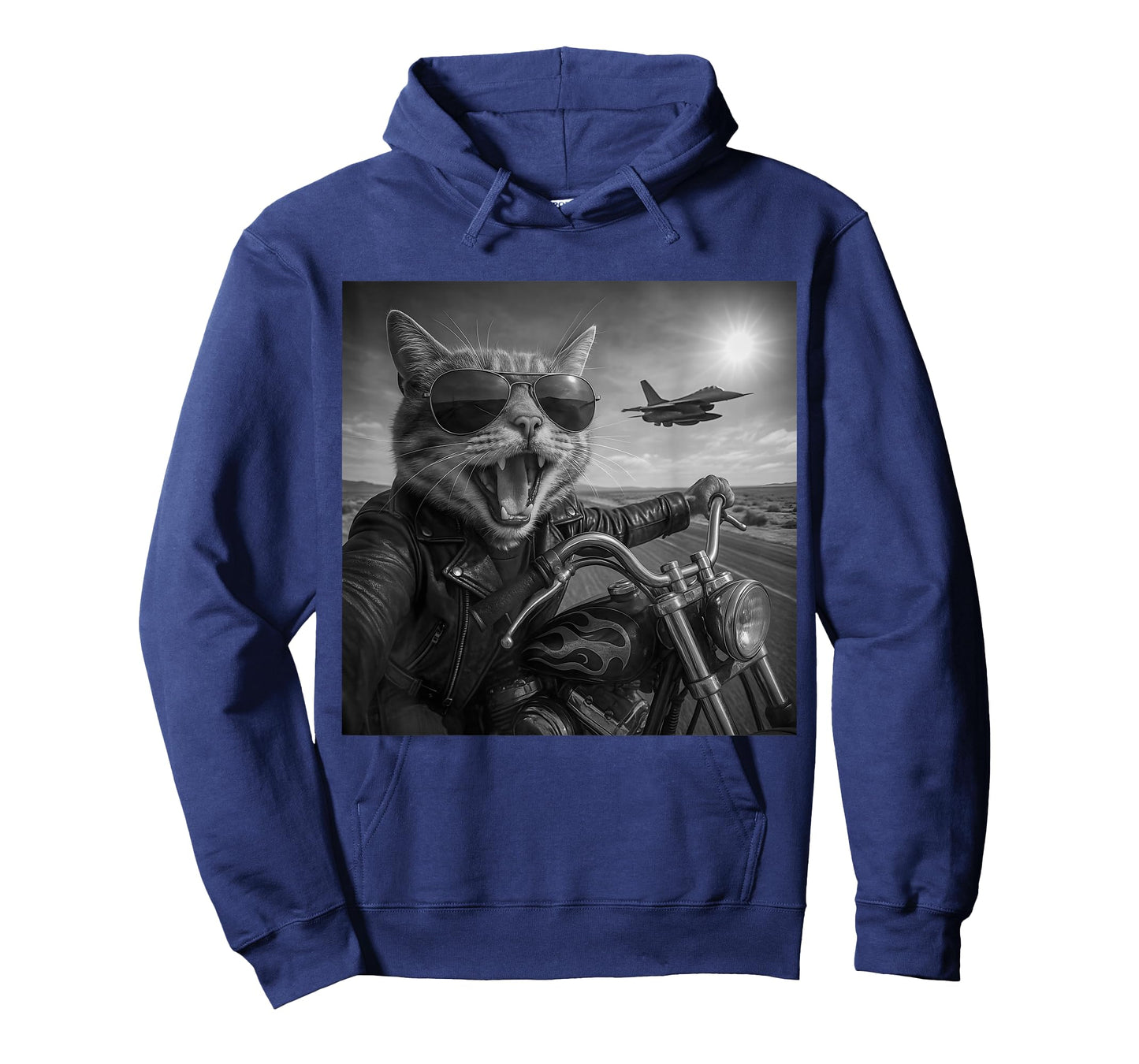 Funny Cat Biker Motorcycle Cat Selfie Jet Airplane Men Women T-Shirt