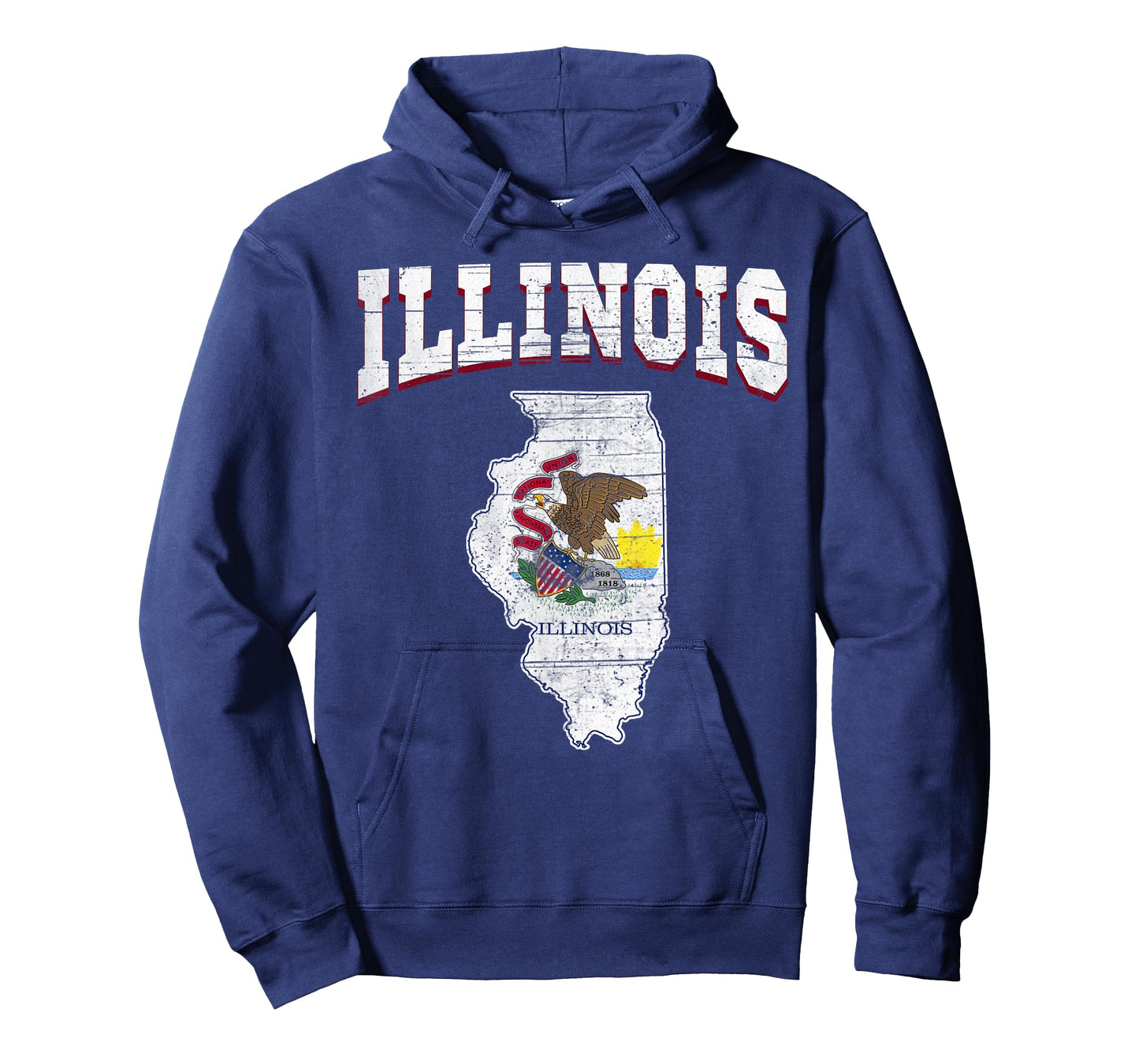 US Citizen Proud America State Flag Land Map Illinois T-Shirt