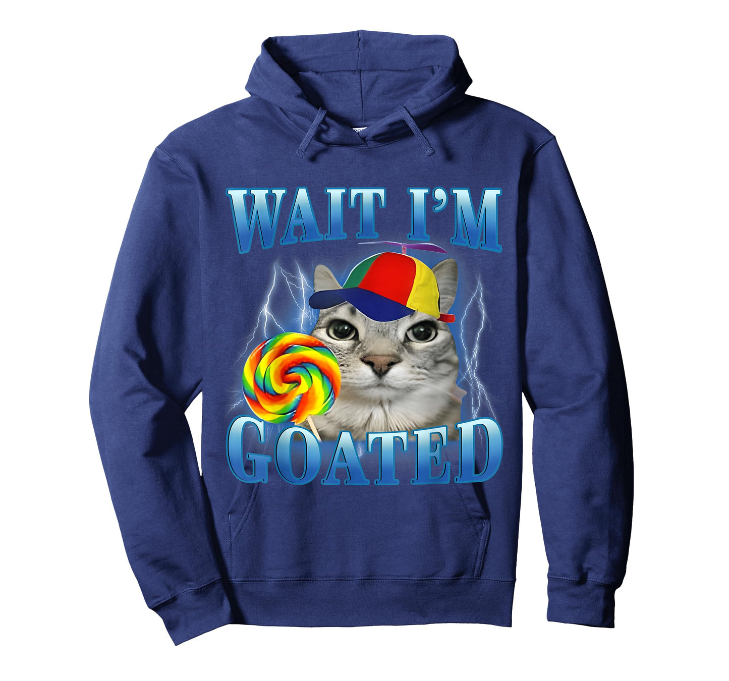 Wait I'm Goated Lollipop Cat Meme Funny Silly Cats Brainrot T-Shirt