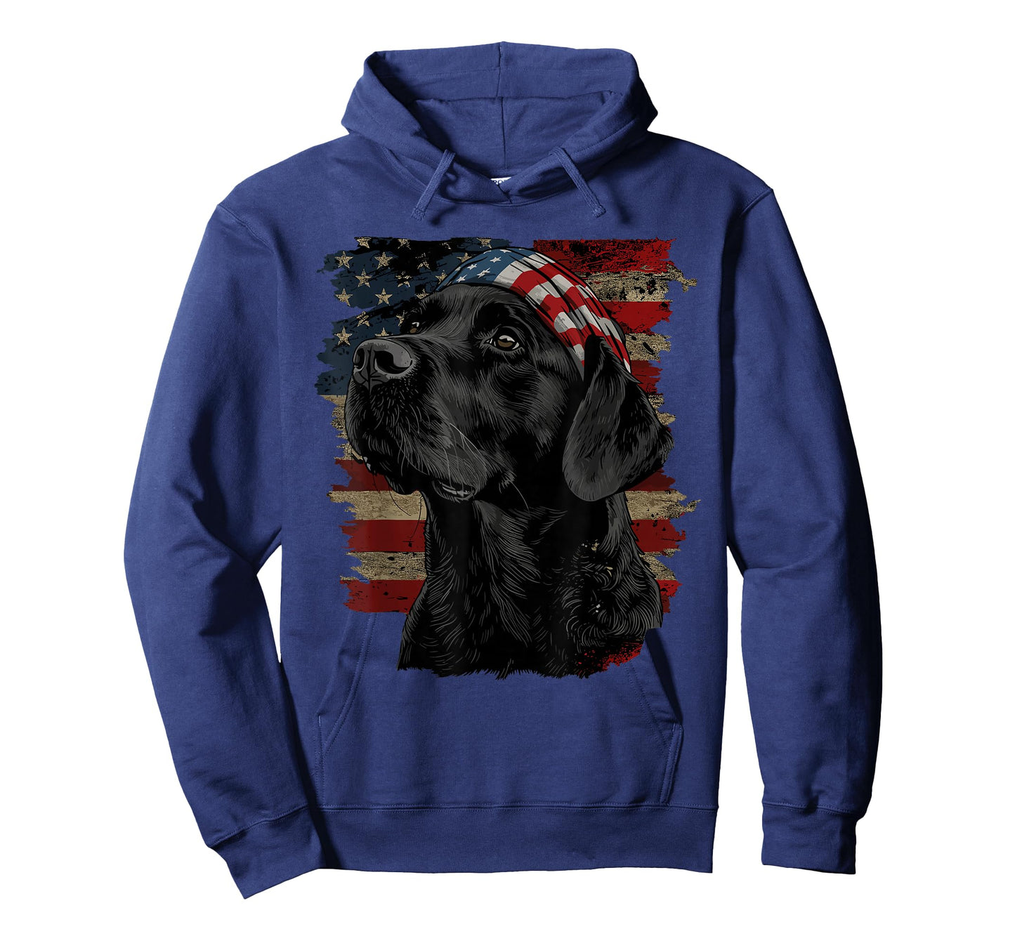 Black Labrador Patriotic Lab 4th of July USA American Flag T-Shirt