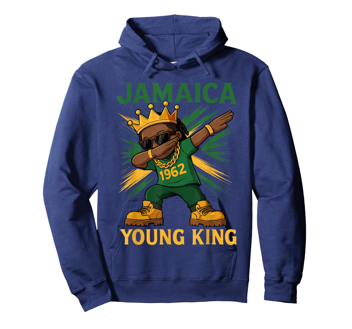 Jamaica Young King Dabbing Proud Jamaican Flag For Boys T-Shirt