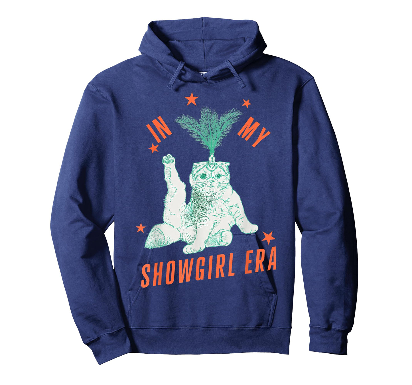 Funny Cat in Showgirl Costume Retro Humor T-Shirt