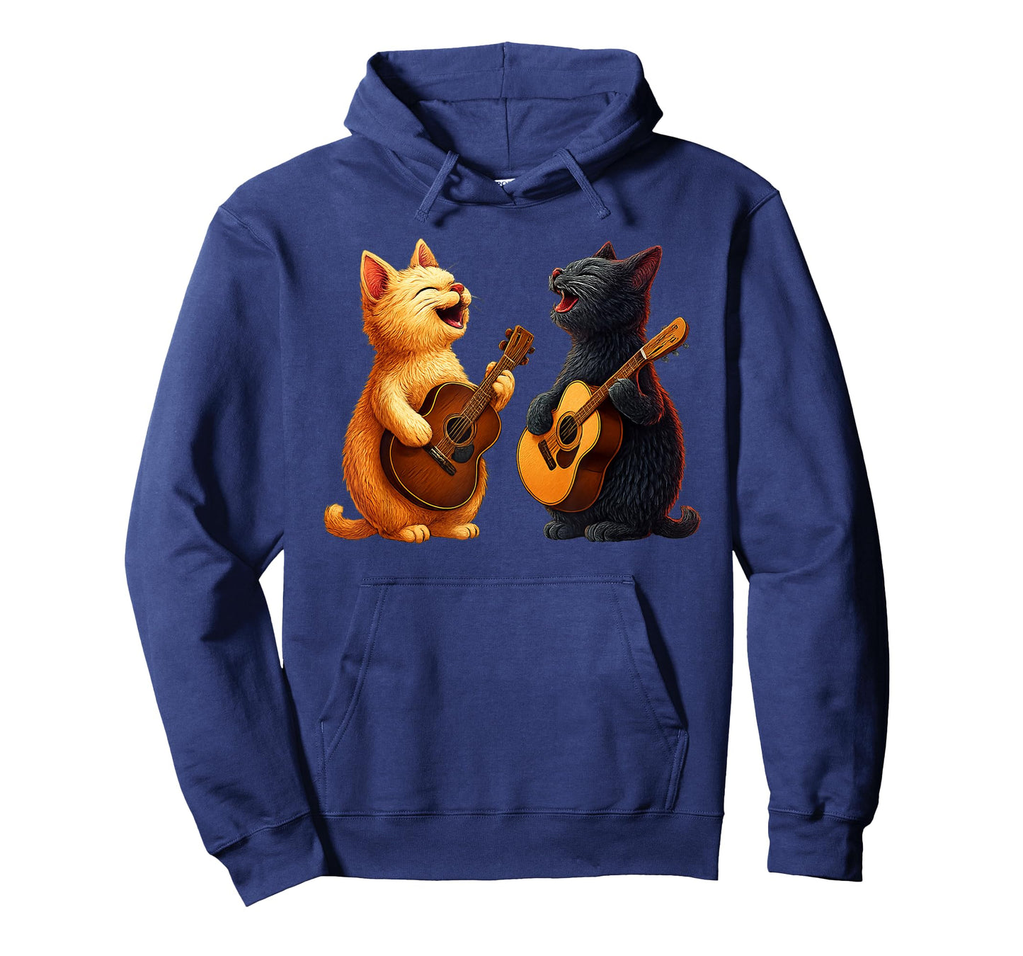Cute Cats Playing Guitar Musician Music T-Shirt