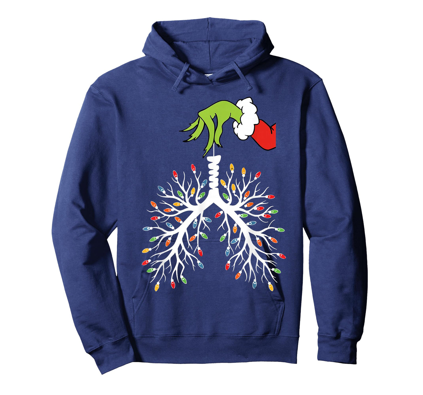 Christmas Nurse Lung Xmas Lights Funny Pulmonologist Holiday T-Shirt