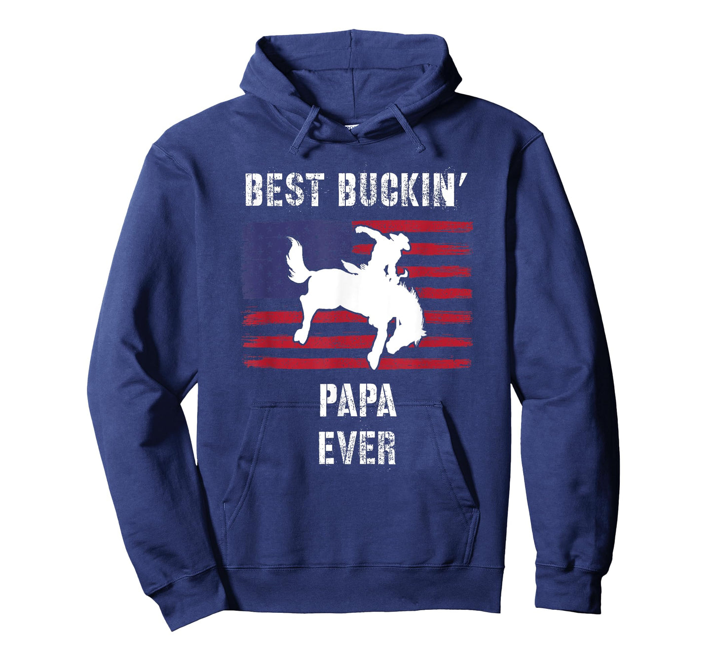 Best Buckin' Papa Ever American Flag Rodeo Cowboy Western T-Shirt