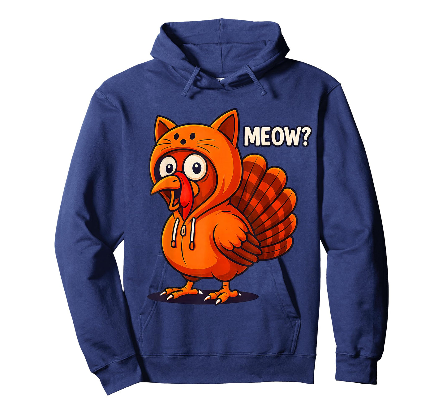 Funny cat Thanksgiving Meow Turkey for Kids Men Women T-Shirt