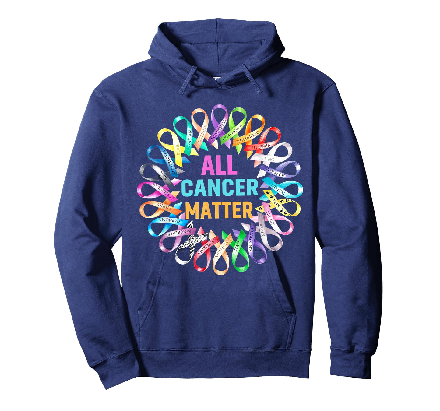 All Cancer Matter Colorful Ribbons Cancer Awareness T-Shirt
