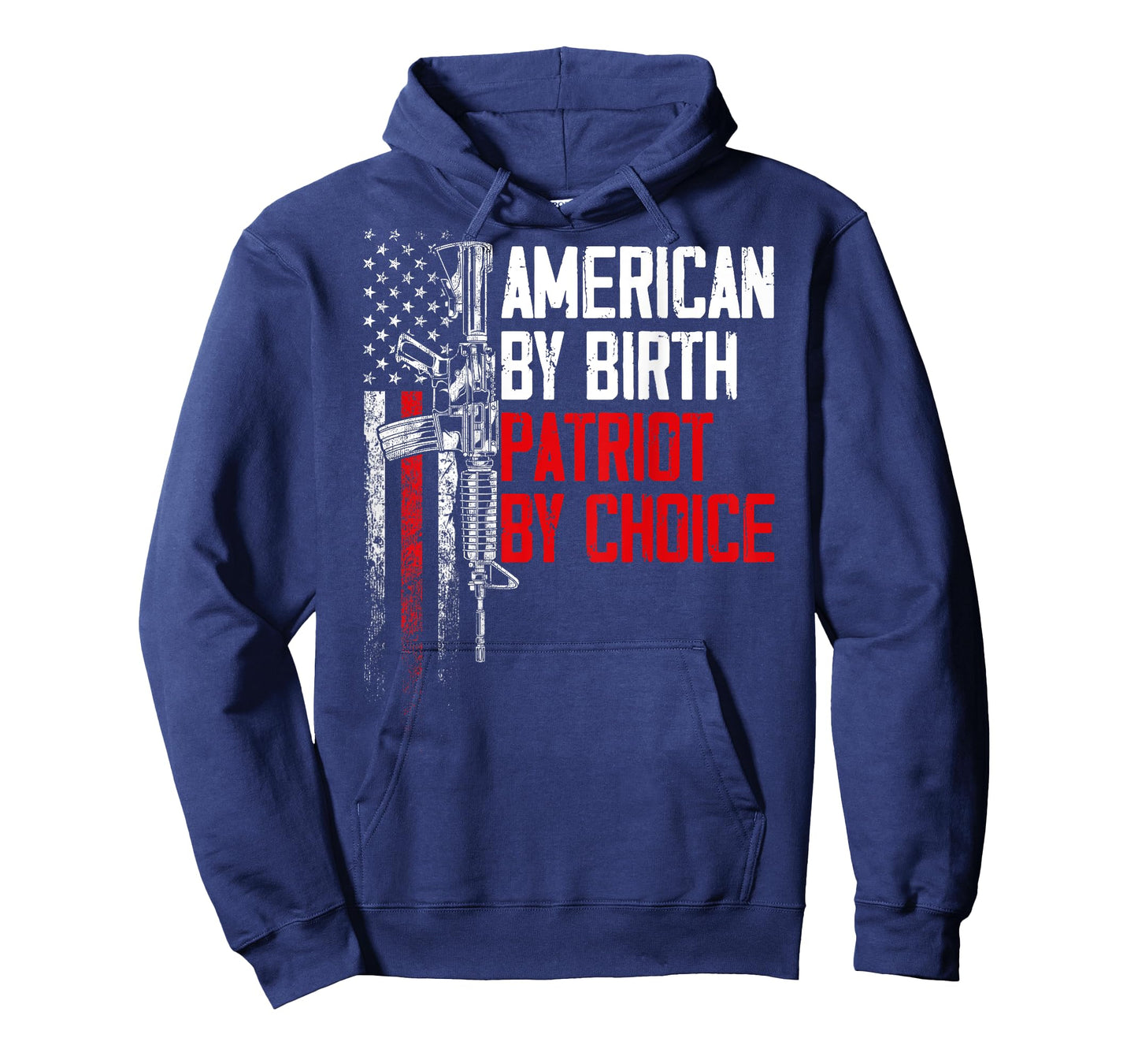 American By Birth Patriot By Choice American Flag (on back) Women Men T-Shirt