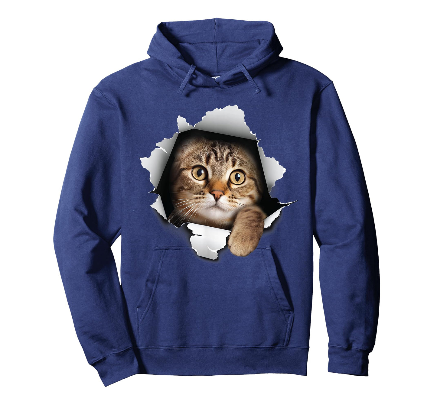Cat Looking Through Hole - Cat Lover Kitten Owner Kitty T-Shirt for Men Women Kids