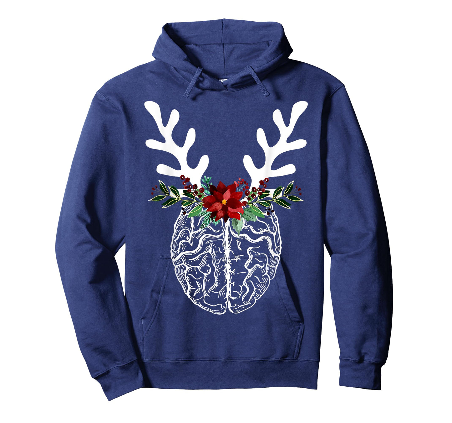 Anatomy Brain Floral Reindeer Christmas Neurology Nurse T-Shirt