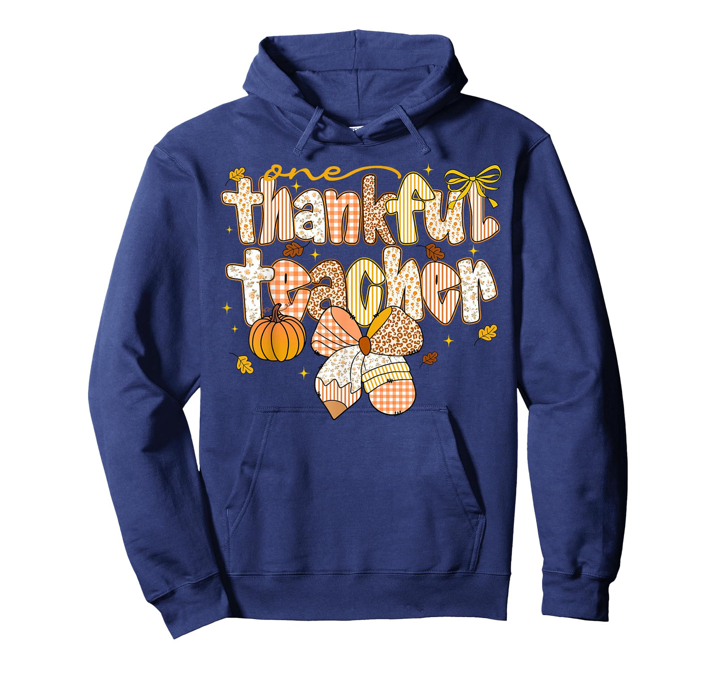 One Thankful Teacher Coquette Bow Pumpkin Thanksgiving Funny T-Shirt