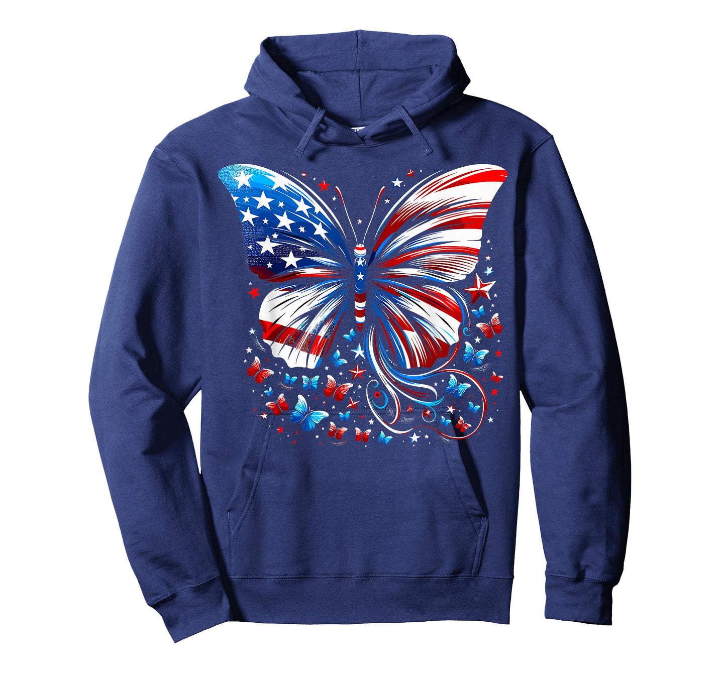 Butterfly USA Flag Cute 4th Of July Funny American Butterfly T-Shirt