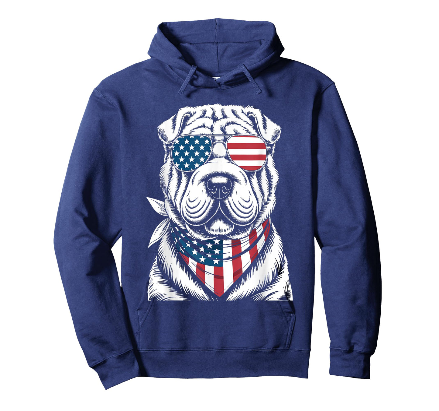 Shar Pei Dog USA Flag Sunglasses Patriotic 4th of July Men Women Kids T-Shirt
