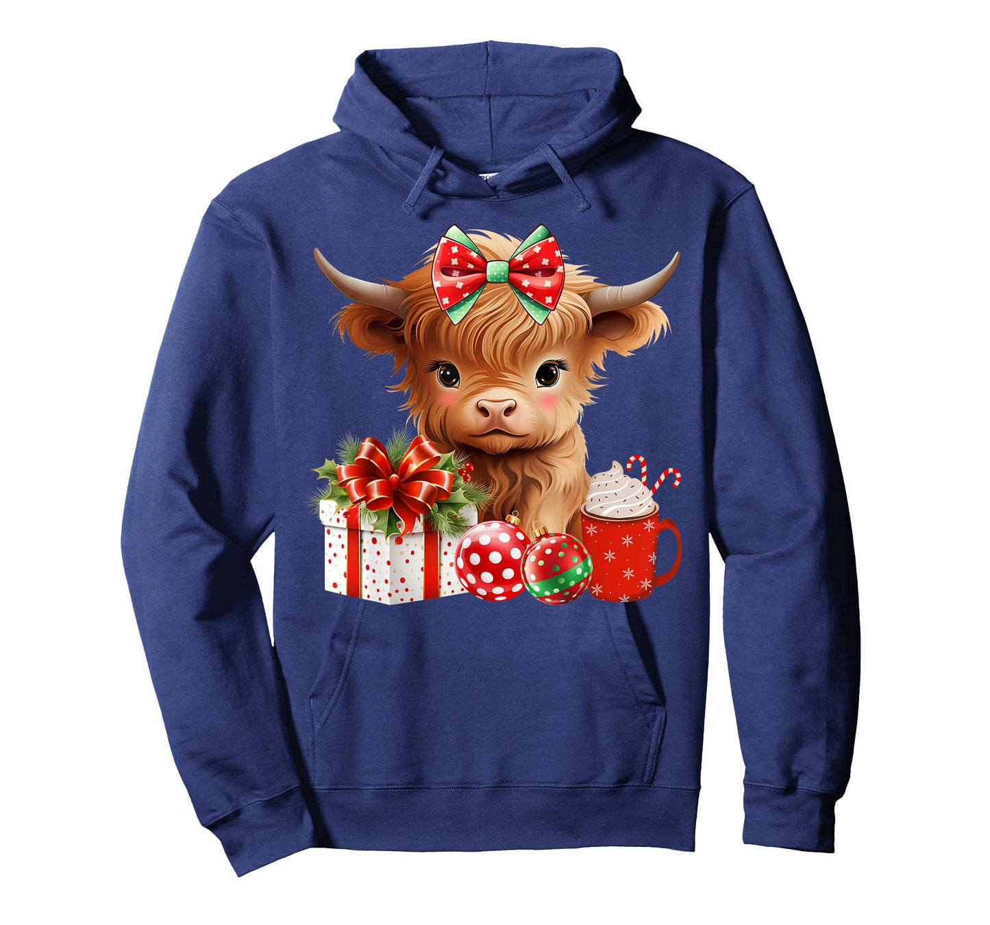 Cute Baby Highland Cow Merry Christmas Farmer Cow Xmas T-Shirt