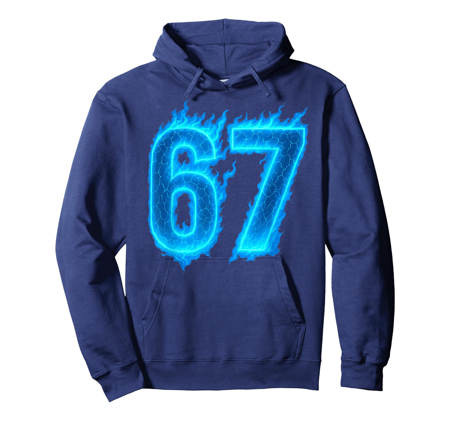 67 Six Seven Blue Flame Colorful Cool Funny 6 7 Meme T-Shirt