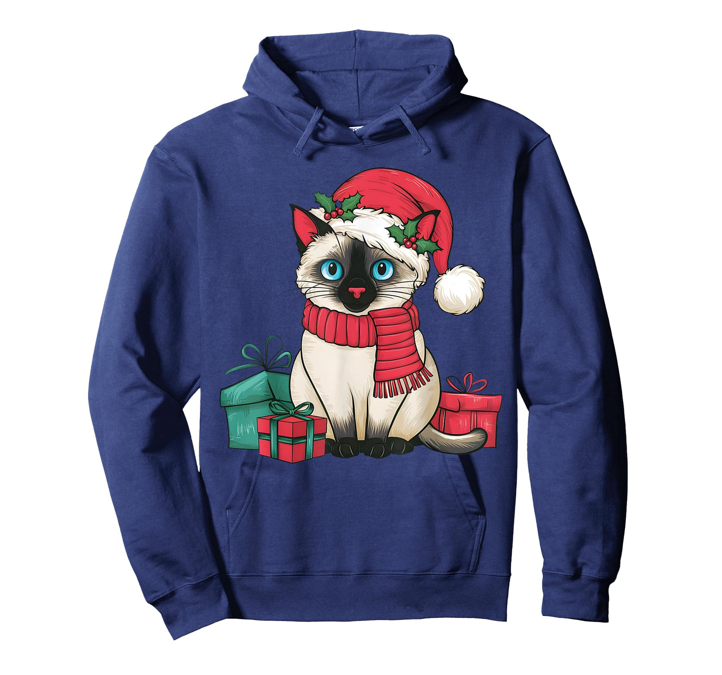 Siamese Cat Xmas Holiday Santa Siamese Cat Christmas Men Women Kids T-Shirt