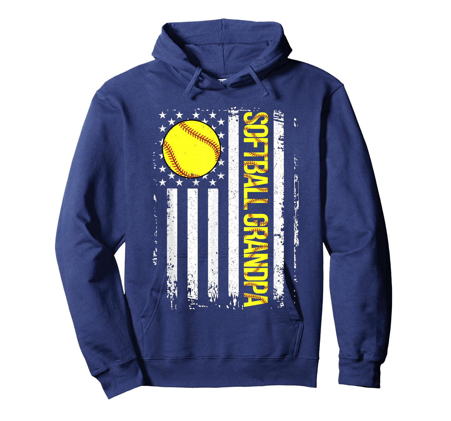 Softball Grandpa American Flag Vintage ic Game Day T-Shirt